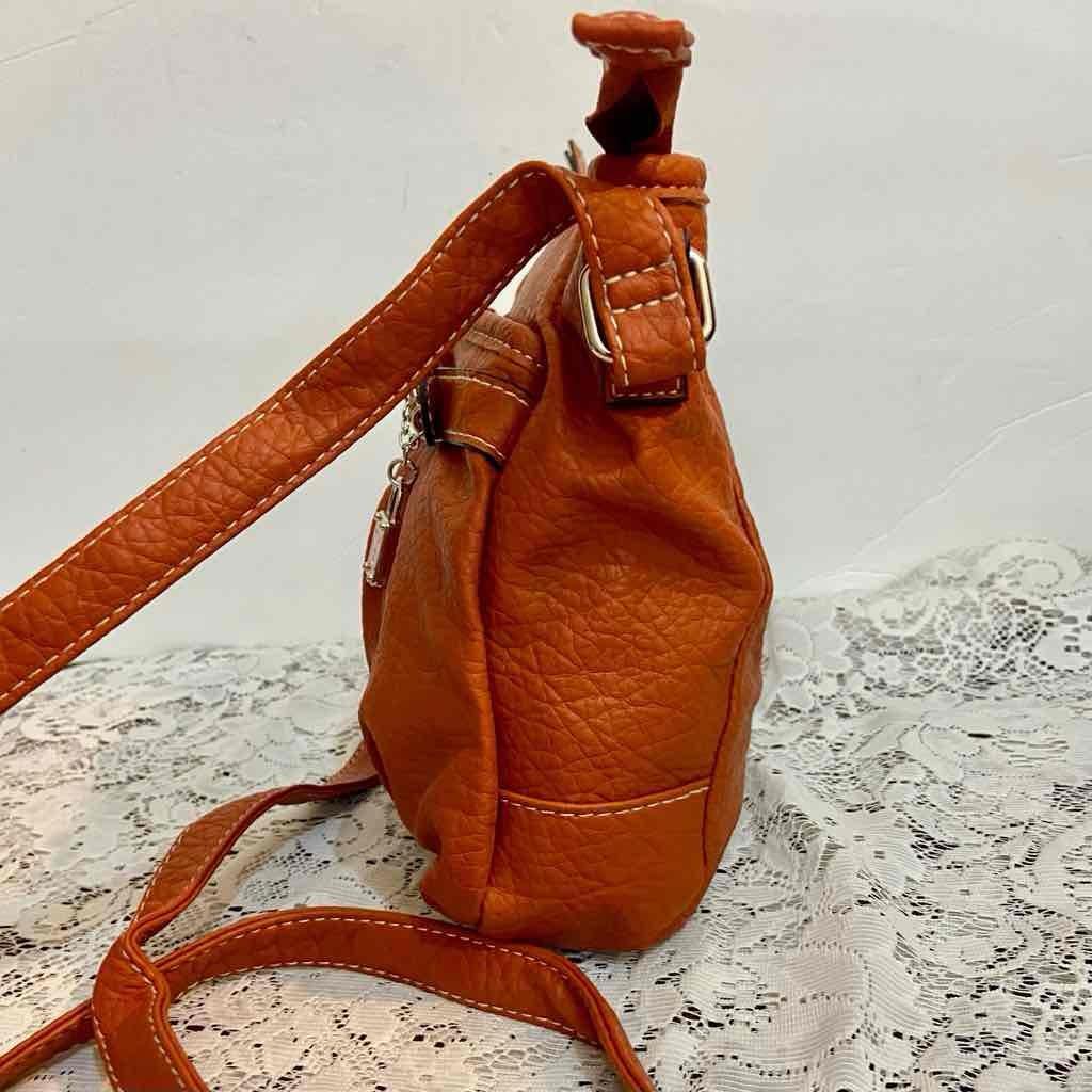 Rosetti Orange Faux Leather Handbag-Crossbody