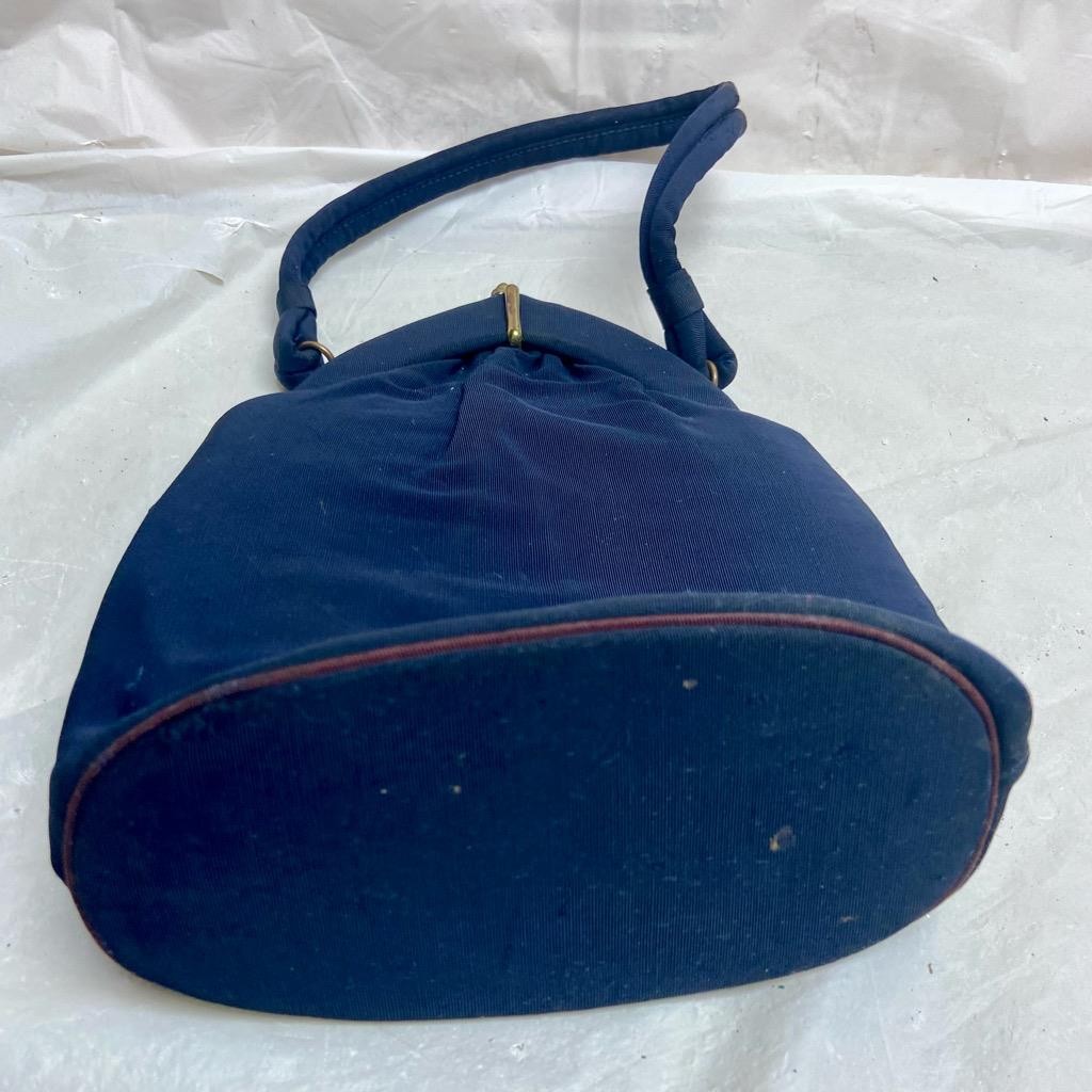 Vintage, Art Deco Navy Blue Evening Bag 10in x 7in x 4in