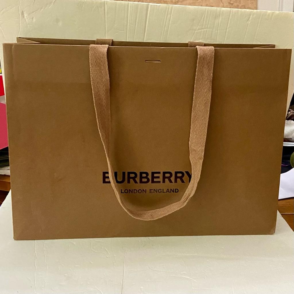 One Burberry Brown Large Gift Bag