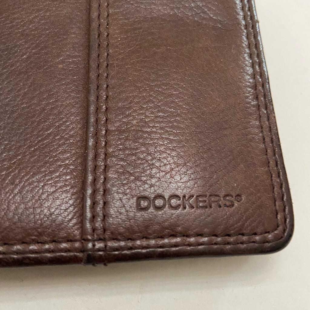 Vintage , Dockers, Brown Genuine Leather Long Wallet 7.5in x 4.5in