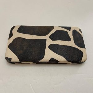 Vintage, Boxy, Silver Brown-Beige Long Wallet. 7.5in x 4in
