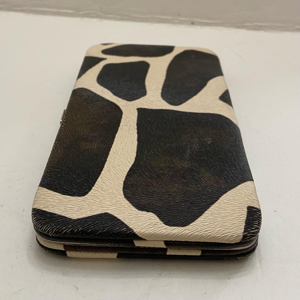 Vintage, Boxy, Silver Brown-Beige Long Wallet. 7.5in x 4in