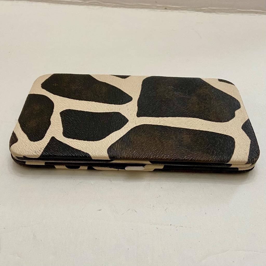 Vintage, Boxy, Silver Brown-Beige Long Wallet. 7.5in x 4in