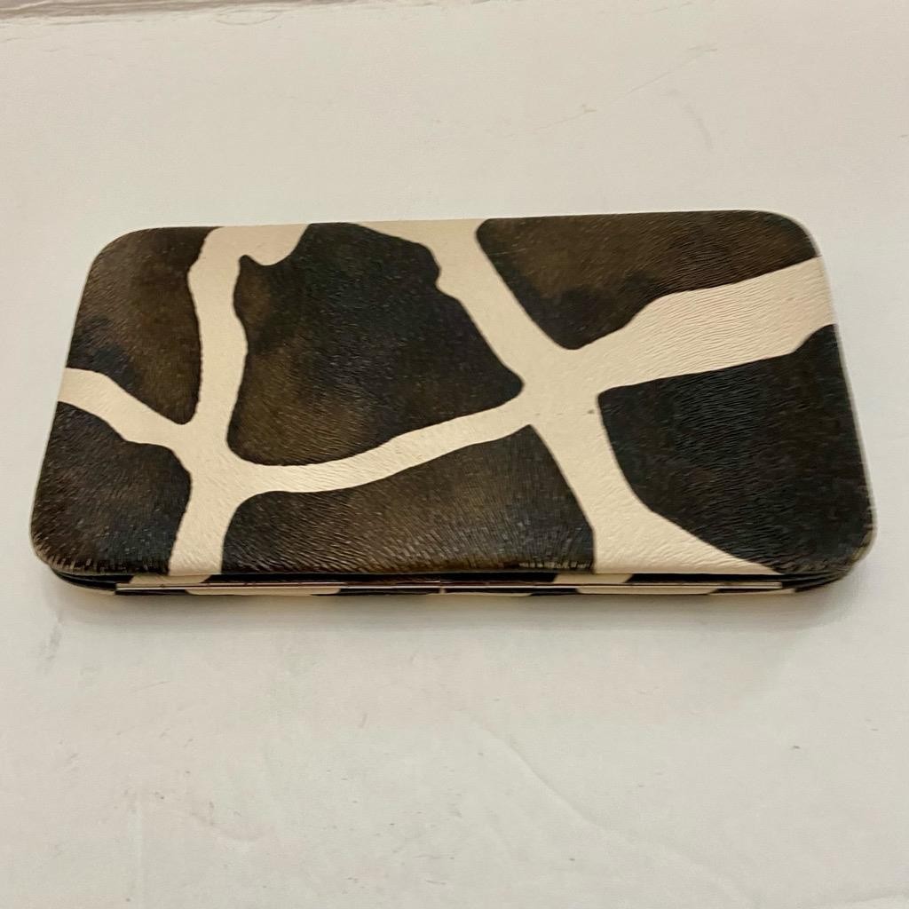 Vintage, Boxy, Silver Brown-Beige Long Wallet. 7.5in x 4in