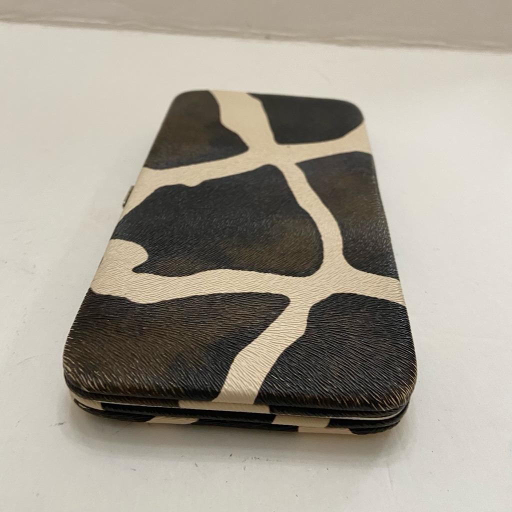 Vintage, Boxy, Silver Brown-Beige Long Wallet. 7.5in x 4in