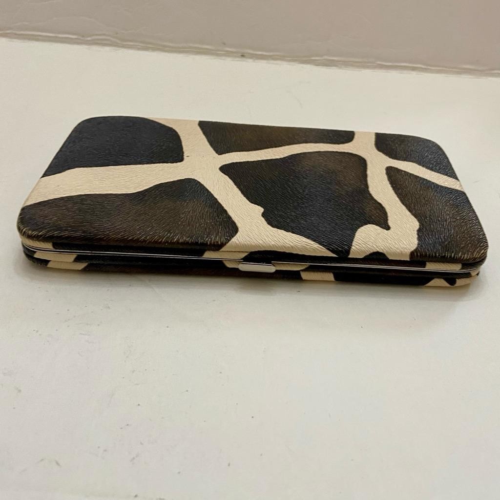 Vintage, Boxy, Silver Brown-Beige Long Wallet. 7.5in x 4in