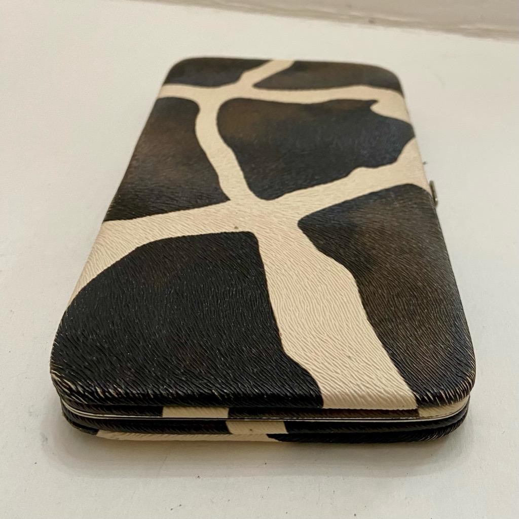 Vintage, Boxy, Silver Brown-Beige Long Wallet. 7.5in x 4in