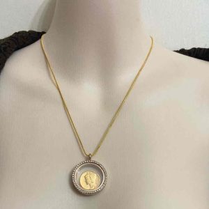 Authentic 1943 Silver (Vermeil) Mercury Dime, with Locket and 18-inch Gold Chain
