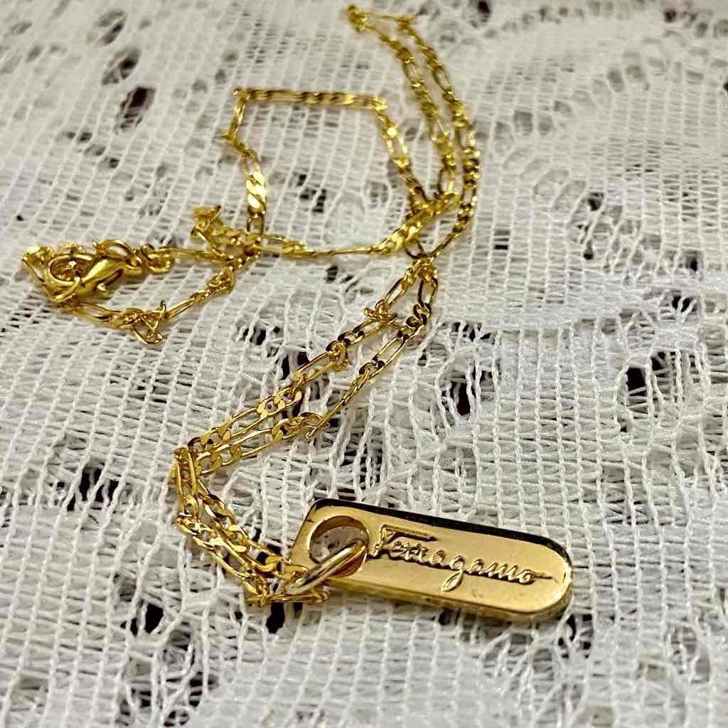 Ferragamo Goldplated Bullet Shaped Charm Pendant Necklace