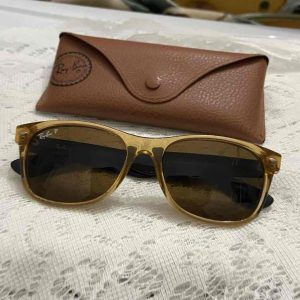 Vintage Rayban Wayfarer Italy, Amber Polarized Sunglasses (Frame Only)