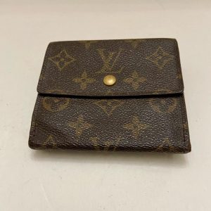 Authentic Louis Vuitton Brown Mono Mens Compact Wallet 4in x 4in (C) (TH0976)