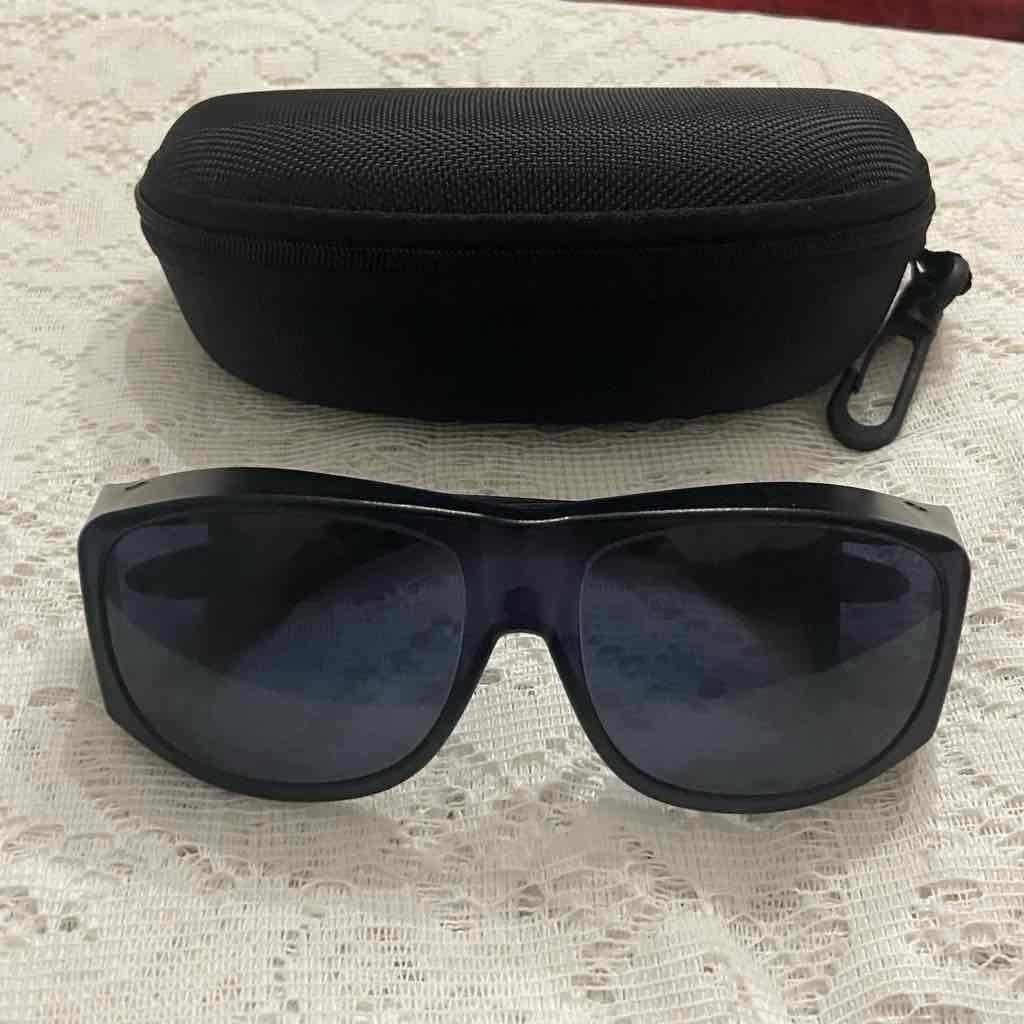 Solar Shields Black Oversized Sunglasses with Case