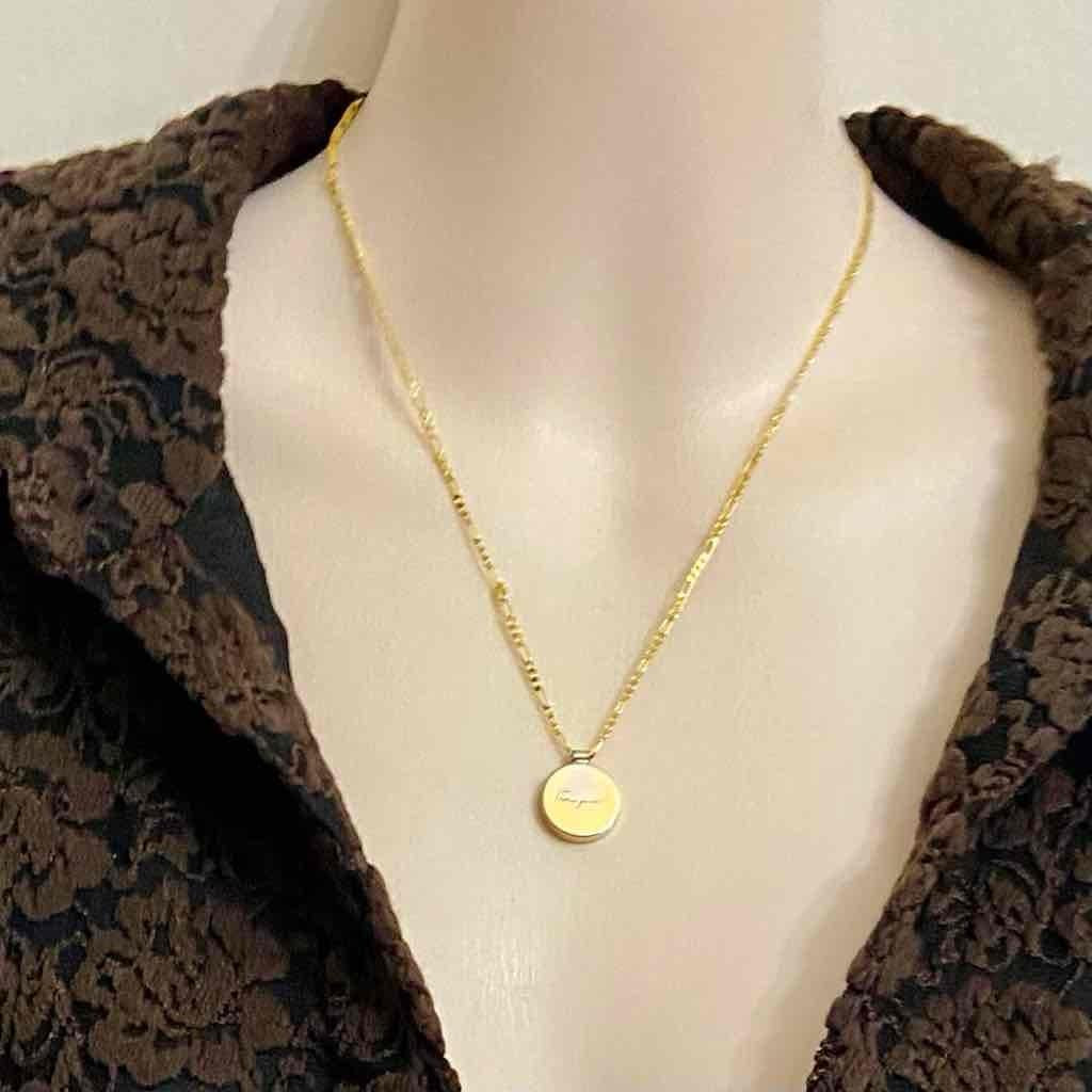 Ferragamo Goldplated Round Charm Pendant Necklace