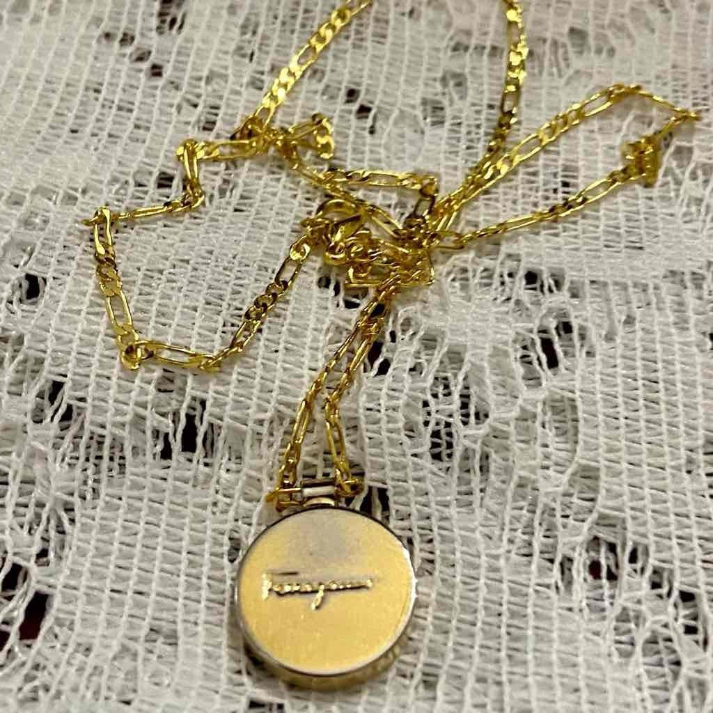 Ferragamo Goldplated Round Charm Pendant Necklace