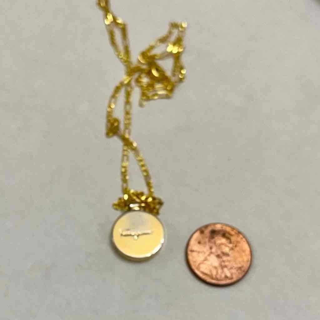 Ferragamo Goldplated Round Charm Pendant Necklace