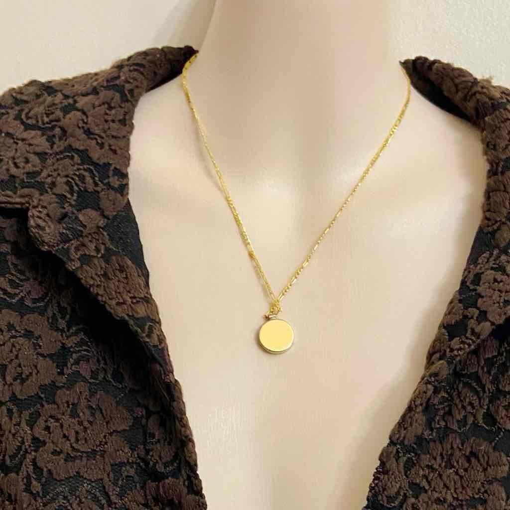 Ferragamo Goldplated Round Charm Pendant Necklace
