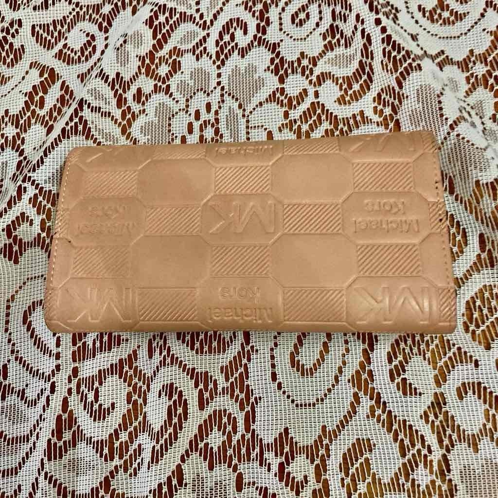 Michael Kors Embossed Pink Leather, Bifold, Long, Wallet 7.5in x 4 in
