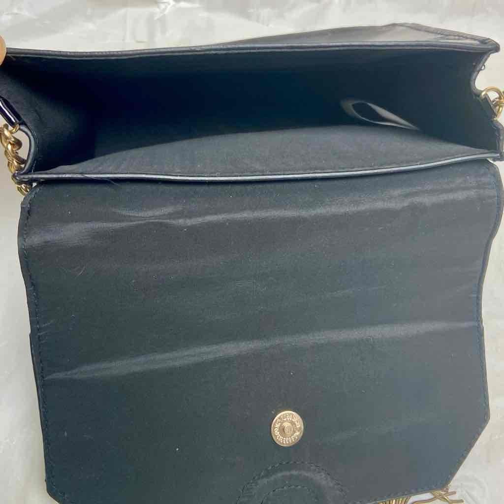 Jimmy Choo Black Faux Patent Leather Pouch-Crossbody 7.5in x 5in x 2.5in
