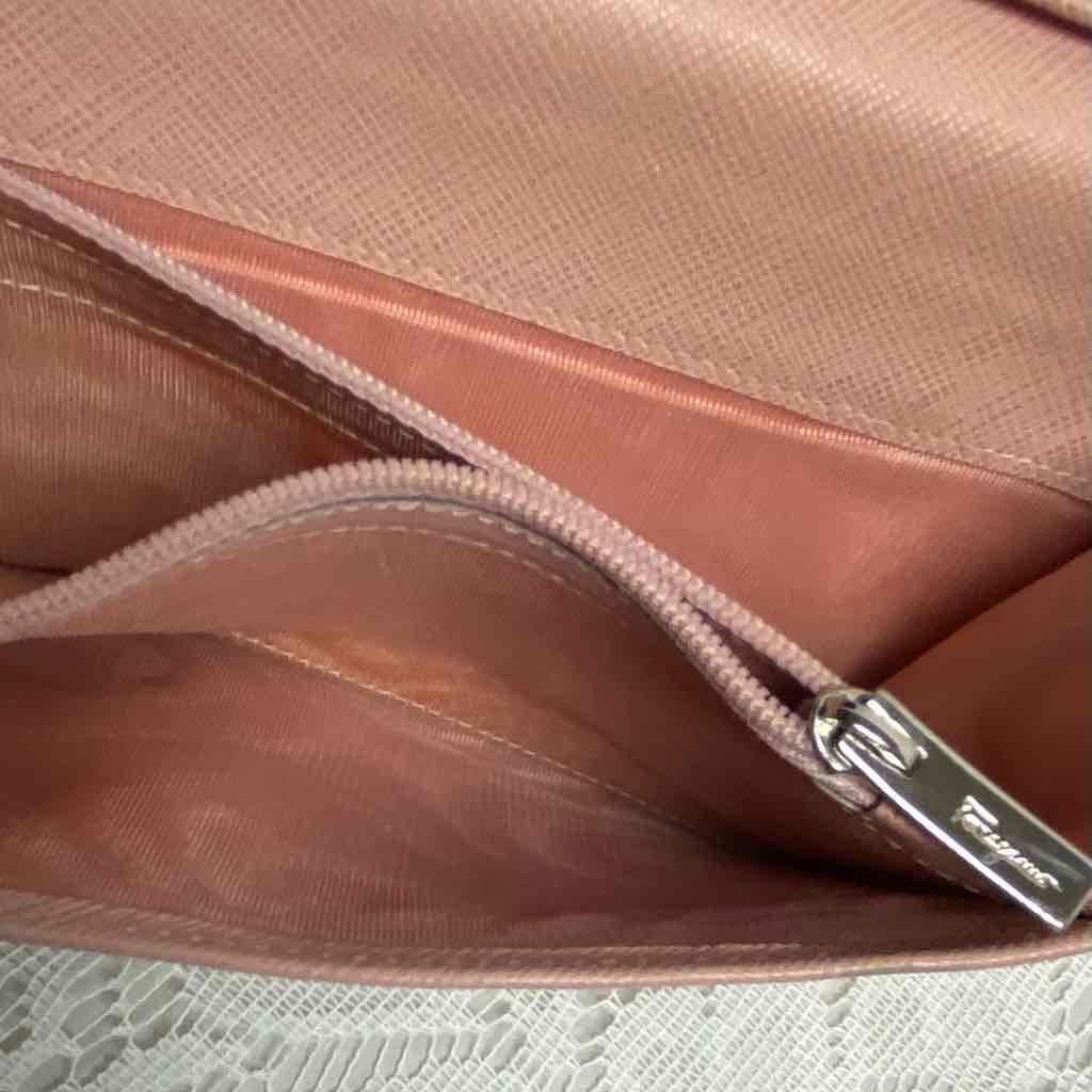 Vintage, Salvatore Ferragamo Pink Leather, Bifold, Long, Wallet 7.5in x 4 in