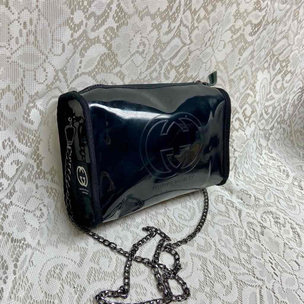 Vintage, Rare, Gucci Guilty, Black Enamel Amenity- Complimentary Pouch Crossbody