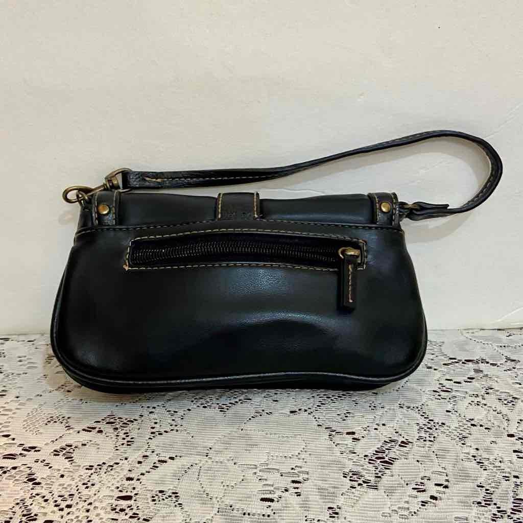 Small Black Faux Leather Wallet- Handbag