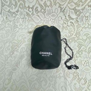 Chanel, Black Amenity- Complimentary Pouch Crossbody Bag 7in x 7in
