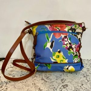 Chaps, Blue Floral Crossbody Bag