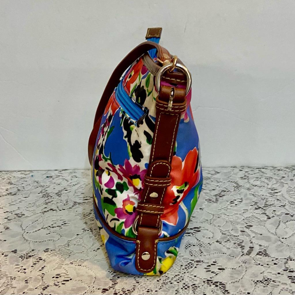Chaps, Blue Floral Crossbody Bag