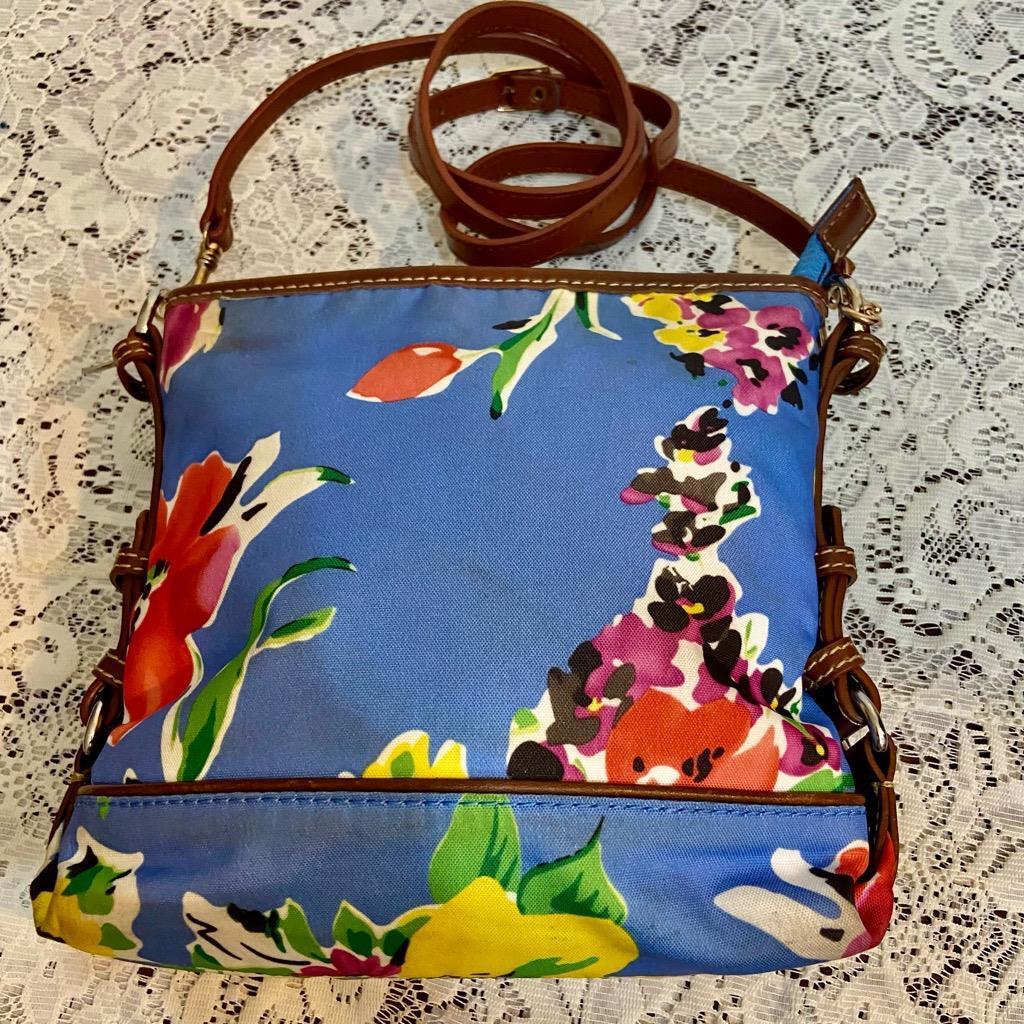 Chaps, Blue Floral Crossbody Bag
