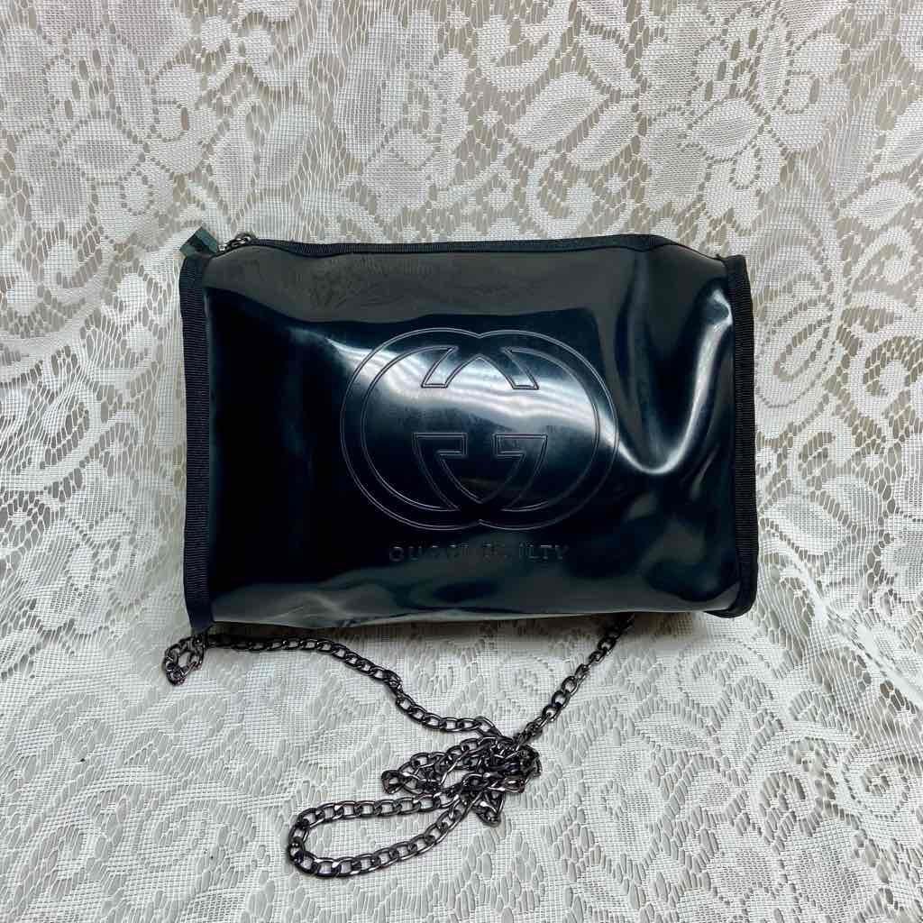 Vintage, Rare, Gucci Guilty, Black Enamel Amenity- Complimentary Pouch Crossbody