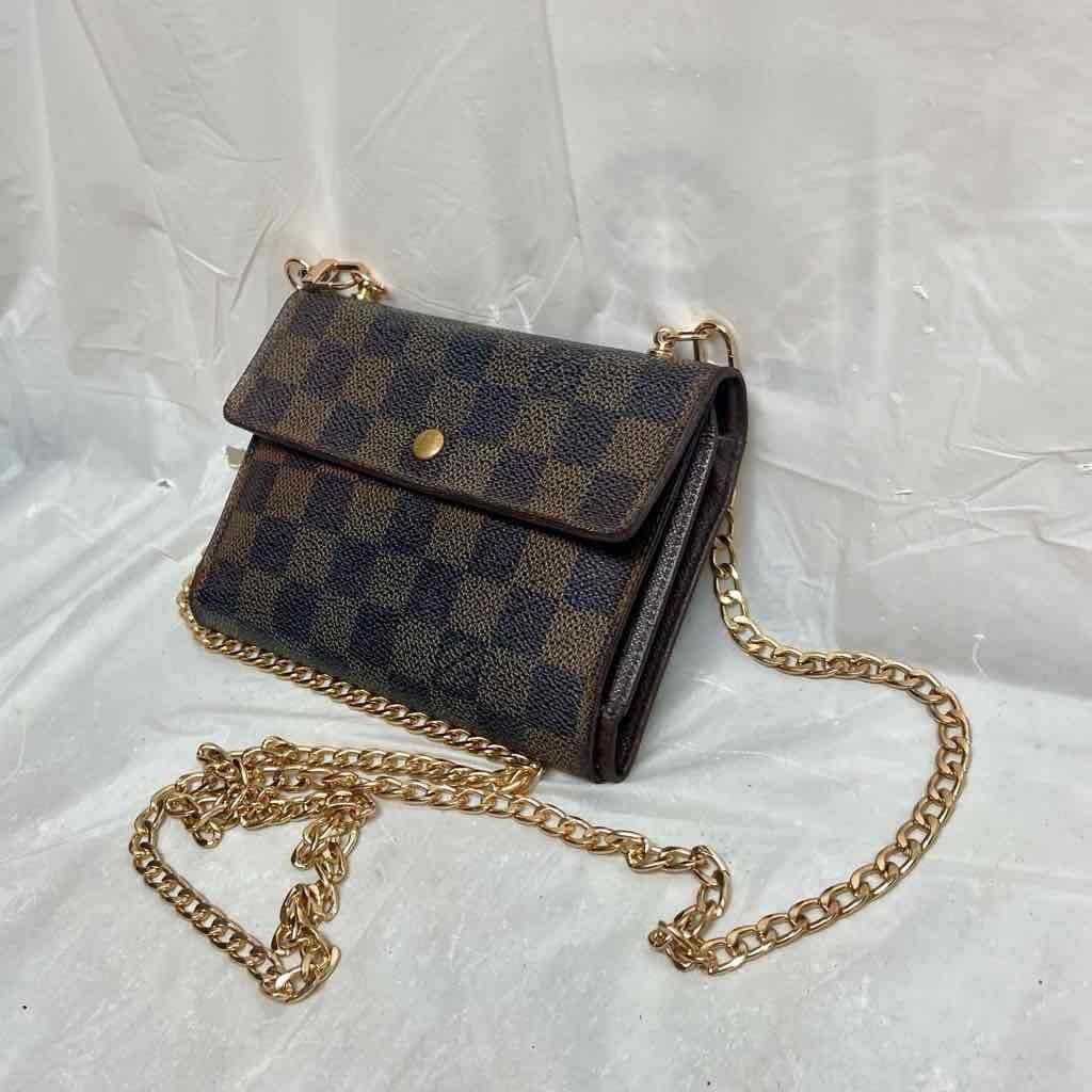 Authentic, Louis Vuitton, Damier Ebene, Bi-fold Passport Wallet Crossbody 6in x