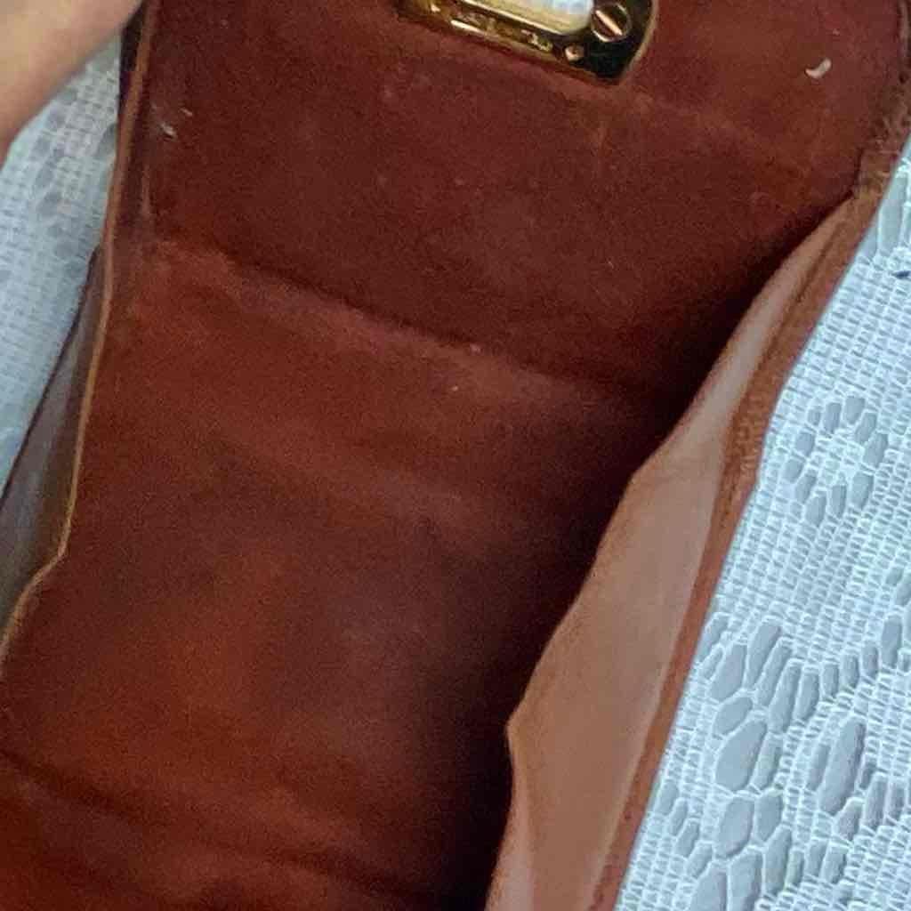 Vintage, Salvatore Ferragamo, Rare, Tan Brown Reptile Coin Wallet 3,5in x 3In (Z