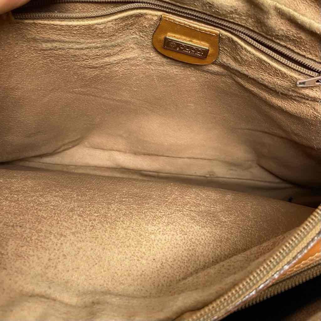 Vintage, Rare, Gucci, Tan Coated Canvas with Tan Leather Crossbody Bag