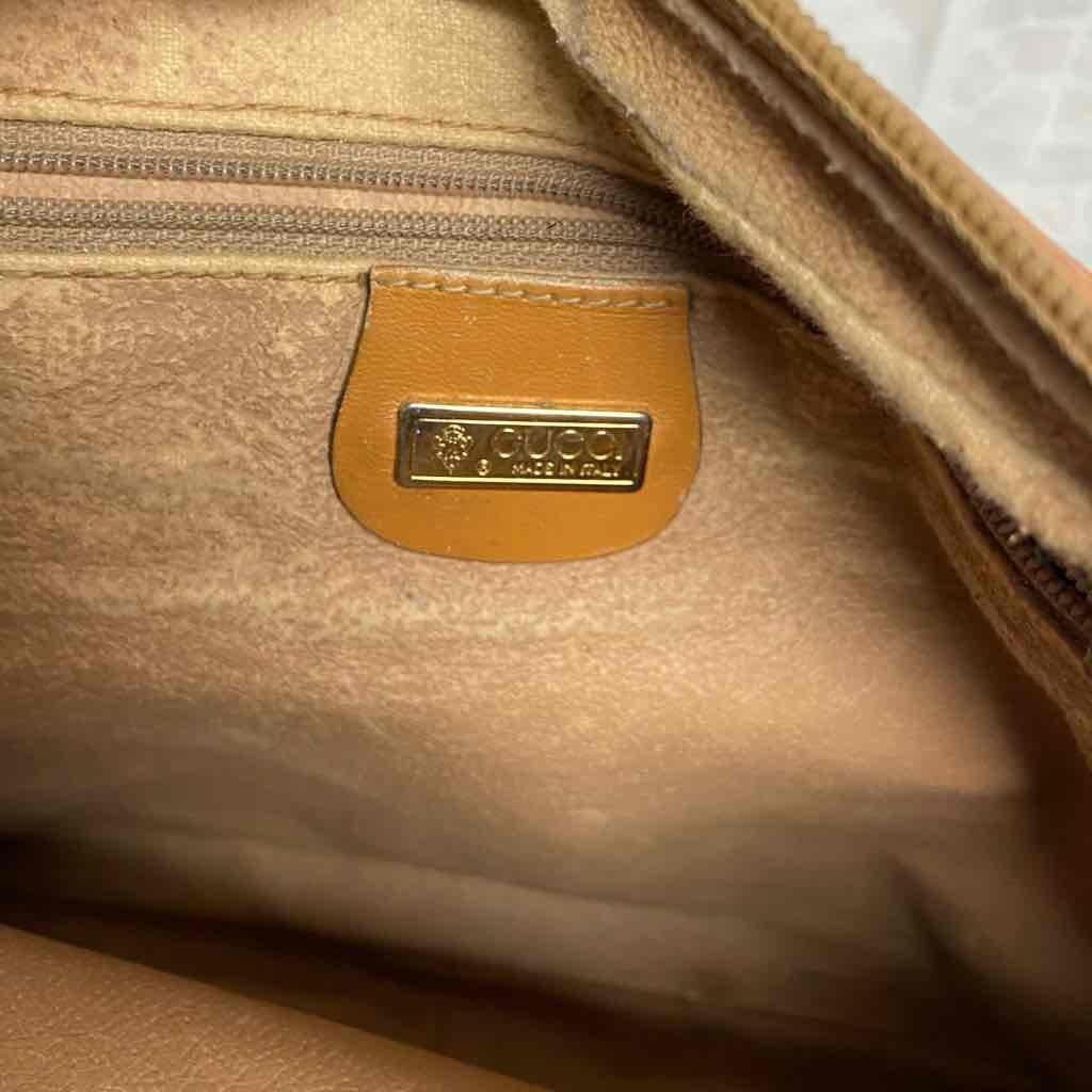 Vintage, Rare, Gucci, Tan Coated Canvas with Tan Leather Crossbody Bag