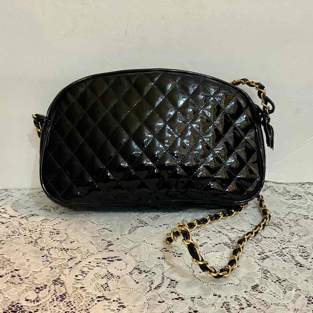 Vintage, Etra Black Quilted Leather Handbag-Crossbody