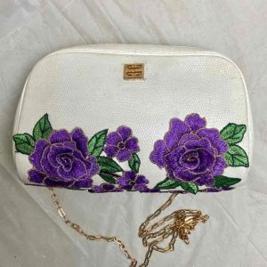 Vintage, Givenchy Small White Leather Crossbody Bag