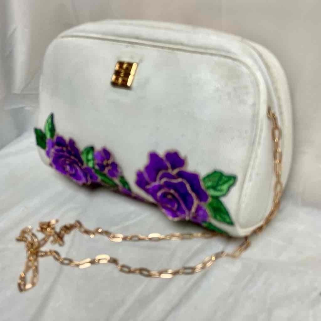 Vintage, Givenchy Small White Leather Crossbody Bag