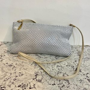 Vintage, Whiting and Davis, White Mesh Crossbody Bag