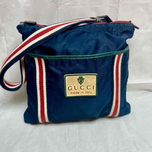 Vintage, Rare, Gucci, Nylon, Red, White and Blue Shoulder-Crossbody Bag