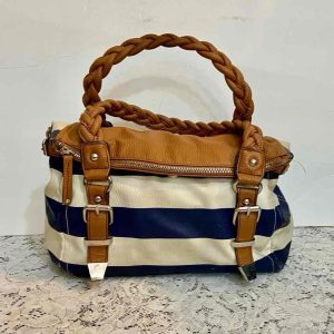 Apt. 9 Blue and White Faux Leather and Brown Leather Straps