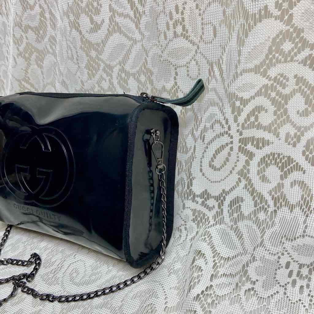 Vintage, Rare, Gucci Guilty, Black Enamel Amenity- Complimentary Pouch Crossbody