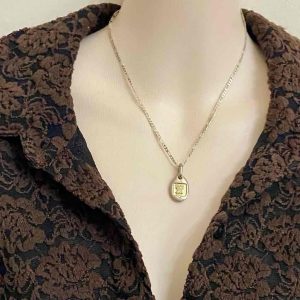 Vintage, Mario Valentino Gold-Silver plated Charm with 18-inch 925 Silver Chain