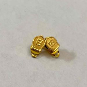 Vintage Fendi Zipper Pull Clip Earrings 1/2in x 1/2in
