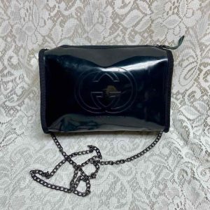 Vintage, Rare, Gucci Guilty, Black Enamel Amenity- Complimentary Pouch Crossbody